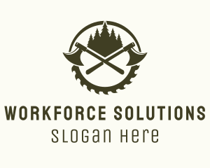 Axe Wood Lumberjack logo design