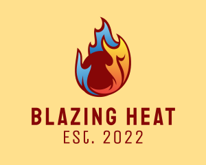 Heating Cooling System logo design