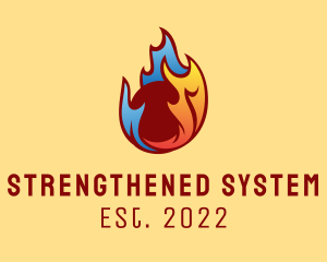 Heating Cooling System logo design