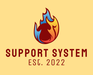 Heating Cooling System logo design