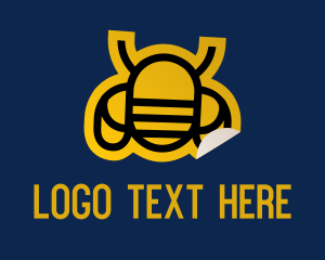 Geometric Bee Sticker logo design