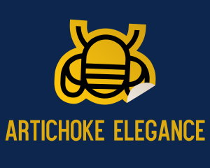 Geometric Bee Sticker logo design