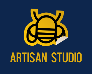 Geometric Bee Sticker logo design