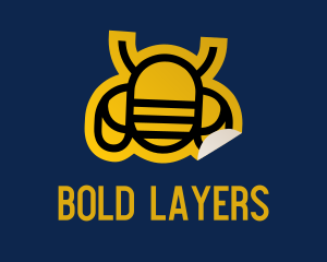 Geometric Bee Sticker logo design