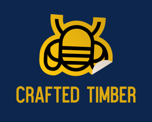 Geometric Bee Sticker logo design