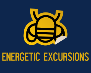 Geometric Bee Sticker logo design