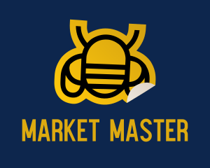 Geometric Bee Sticker logo design