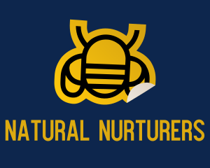 Geometric Bee Sticker logo design