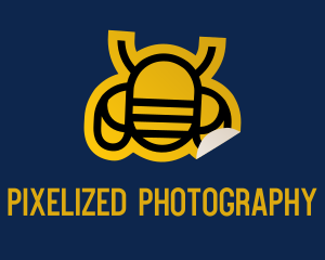 Geometric Bee Sticker logo design