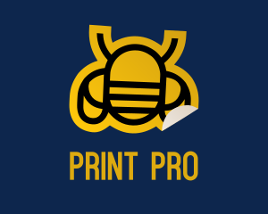 Geometric Bee Sticker logo design