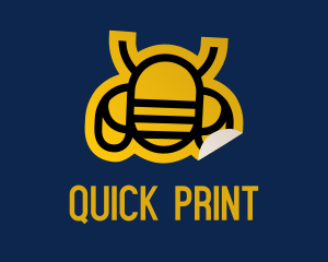 Geometric Bee Sticker logo design