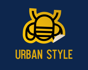 Geometric Bee Sticker logo design