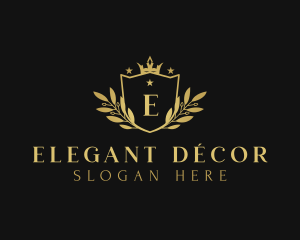 Elegant Wreath Crown logo design