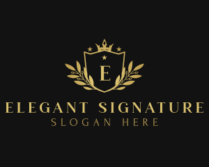 Elegant Wreath Crown logo design