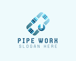 Wrench Pipe Plumbing logo design