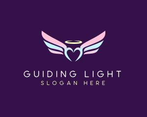 Halo Heart Wing logo design