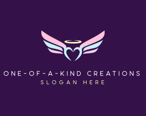 Halo Heart Wing logo design