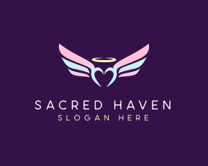 Halo Heart Wing logo design