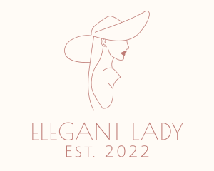 Woman Fashion Hat logo design