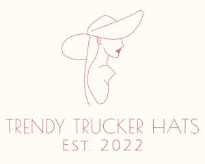 Woman Fashion Hat logo design