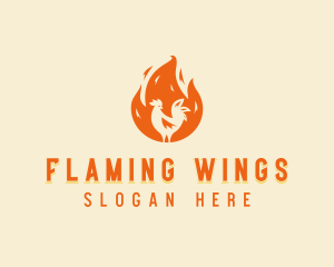 Roasting Chicken BBQ logo design