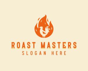 Roasting Chicken BBQ logo design