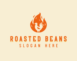 Roasting Chicken BBQ logo design