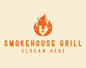 Roasting Chicken BBQ logo