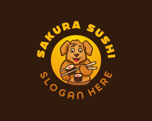 Sushi Dog Chopsticks logo design