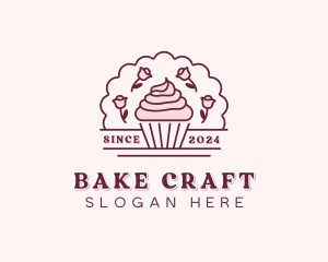 Rose Bakery Cupcake logo design