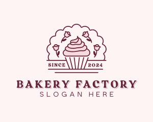 Rose Bakery Cupcake logo design