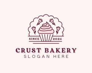 Rose Bakery Cupcake logo design