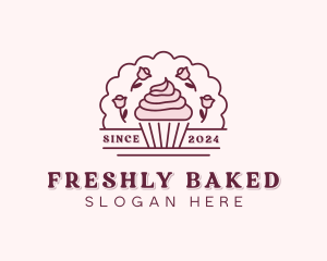 Rose Bakery Cupcake logo design