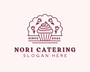 Rose Bakery Cupcake logo design