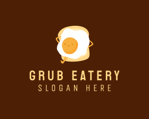 Egg Sandwich Cartoon logo design