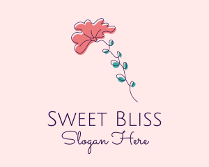 Minimalist Fan Flower  logo design