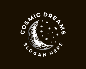 Moon Cosmic Planets logo design