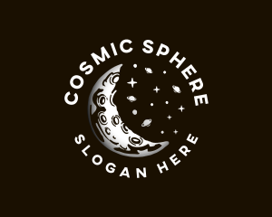 Moon Cosmic Planets logo design