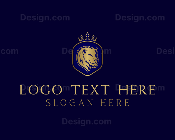 Elegant Crown Lion King Logo
