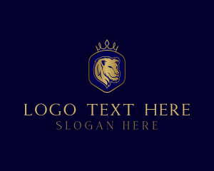 Elegant Crown Lion King logo