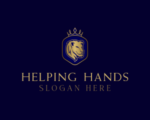 Elegant Crown Lion King logo