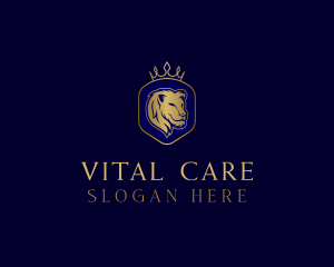 Elegant Crown Lion King logo