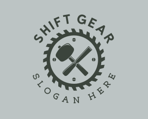 Hammer Chisel Gear Tools logo design