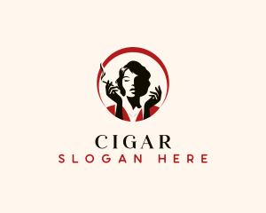 Cigarette Smoking Woman logo design