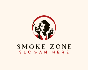 Cigarette Smoking Woman logo design