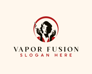 Cigarette Smoking Woman logo design