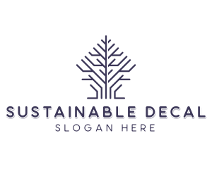 Eco Sustainable Tree logo design