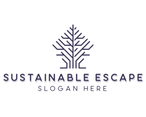 Eco Sustainable Tree logo design