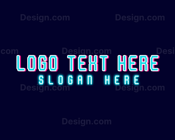 Neon Tech Glitch Logo