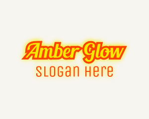 Retro Glow Cursive logo design